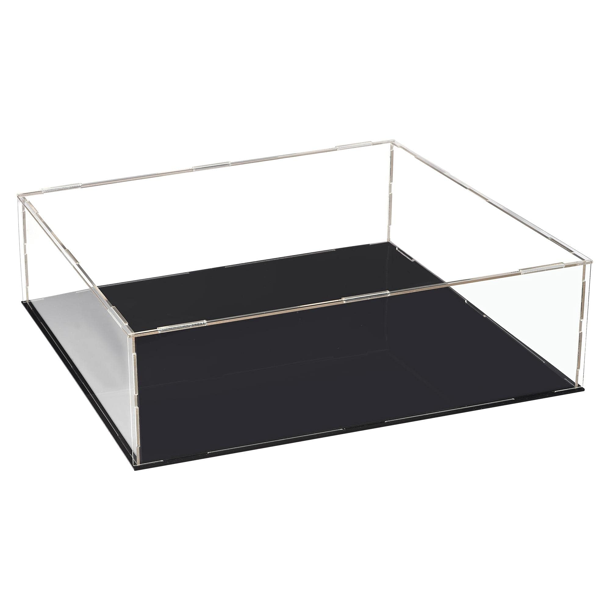 TA-VIGOR Acrylic Clear Display Case, 30 x 25 x 10cm Assemble Countertop Box Cube Organizer Stand Dustproof Protection Showcase with Black Base for Action Figures Toys Collectibles Home Storage — image 1