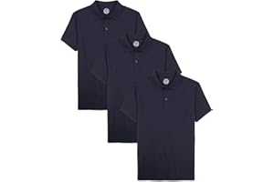 APPROVED SCHOOL WEAR ASW Approved School Wear Boys' School Uniform Short Sleeve Polo, Soft & Comfortable Jersey, Multipack