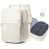 bergsalz Vacuum Backpack Travel Backpacks With Vacuum System Carry On Backpack With Pump Personal Item Travel Bag With Seal Packing Compression Vacpack Backpacks For Women Men Beige