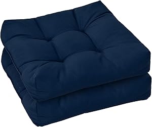 Giantex 2 Pack Tufted Patio Cushions, 4 Inch Thick Outdoor Chair Pads, Waterproof and High Elasticity, 21