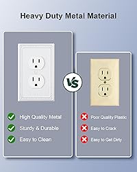 TREEWELL 4-Pack Duplex Outlet Cover Plate, Pure