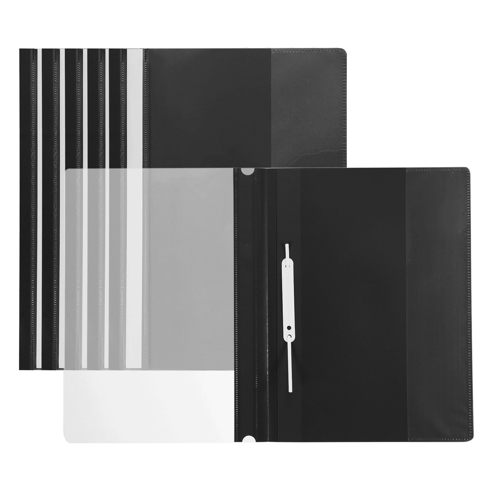 PATIKIL Report Covers, 6 Pcs Plastic Clear Front File Sheet Document Presentation Binder Folder Protector Portfolio for A4 Size Paper Office, Black
