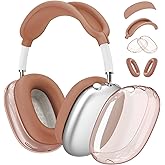 4 in 1 Set Case for AirPods Max Headphones, Anti-Scratch Sweat-Proof Ear Pad Covers/Ear Cups Cover/Headband Covers Protector for Apple AirPods Max 2024 USB-C /2020 Lightning (Dune Brown)