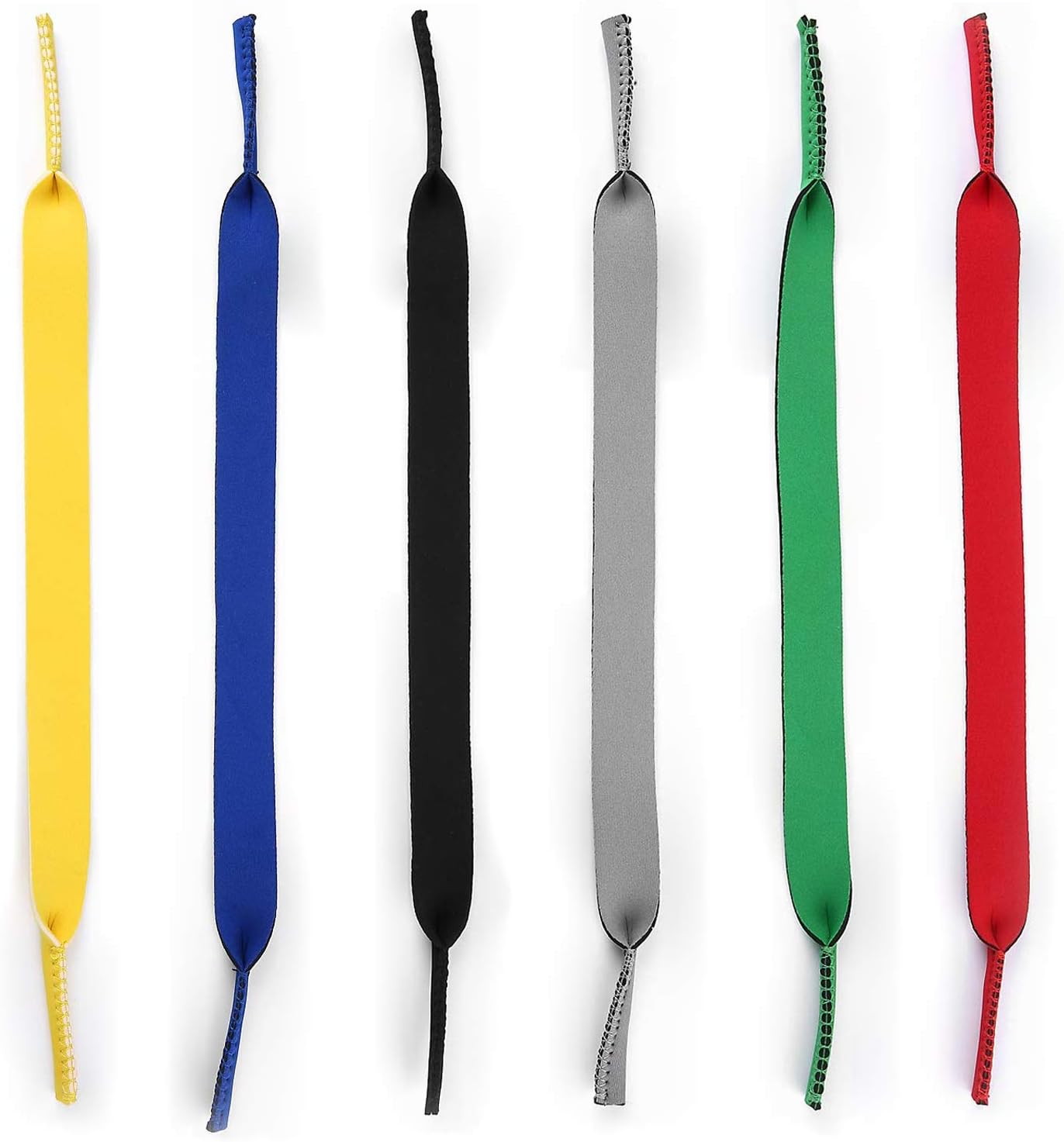 Leevia 6 Pack Neoprene Elastic Eyeglass and Sunglass Retainer Strap Band Eyewear Holder Strap Head Band Floater Cord