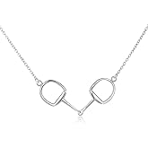 HUKKUN Horse Gift Jewelry 925 Sterling Silver Horse Snaffle Pendant Necklace Horse Gift for Women Girls