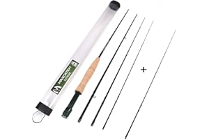 M MAXIMUMCATCH Maxcatch Extreme Graphite Fly Fishing Rod 4-Piece 9 Feet with IM6 Carbon Blank, Hard Chromed Guides, A Cork Grip (Size:3/4/5/6/7/8/10wt)