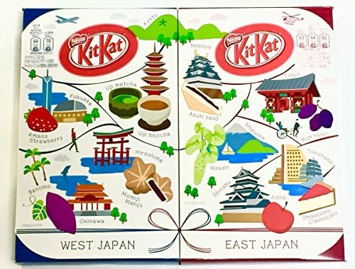 Japanese Candy Ninja Japanese Kit Kat [East Japan Edition Assort 12pcs] & [West Japan Edition Assort 12pcs] Pair Set 24pcs