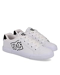 DC Women's Chelsea Skate Shoe, White/Black, 6