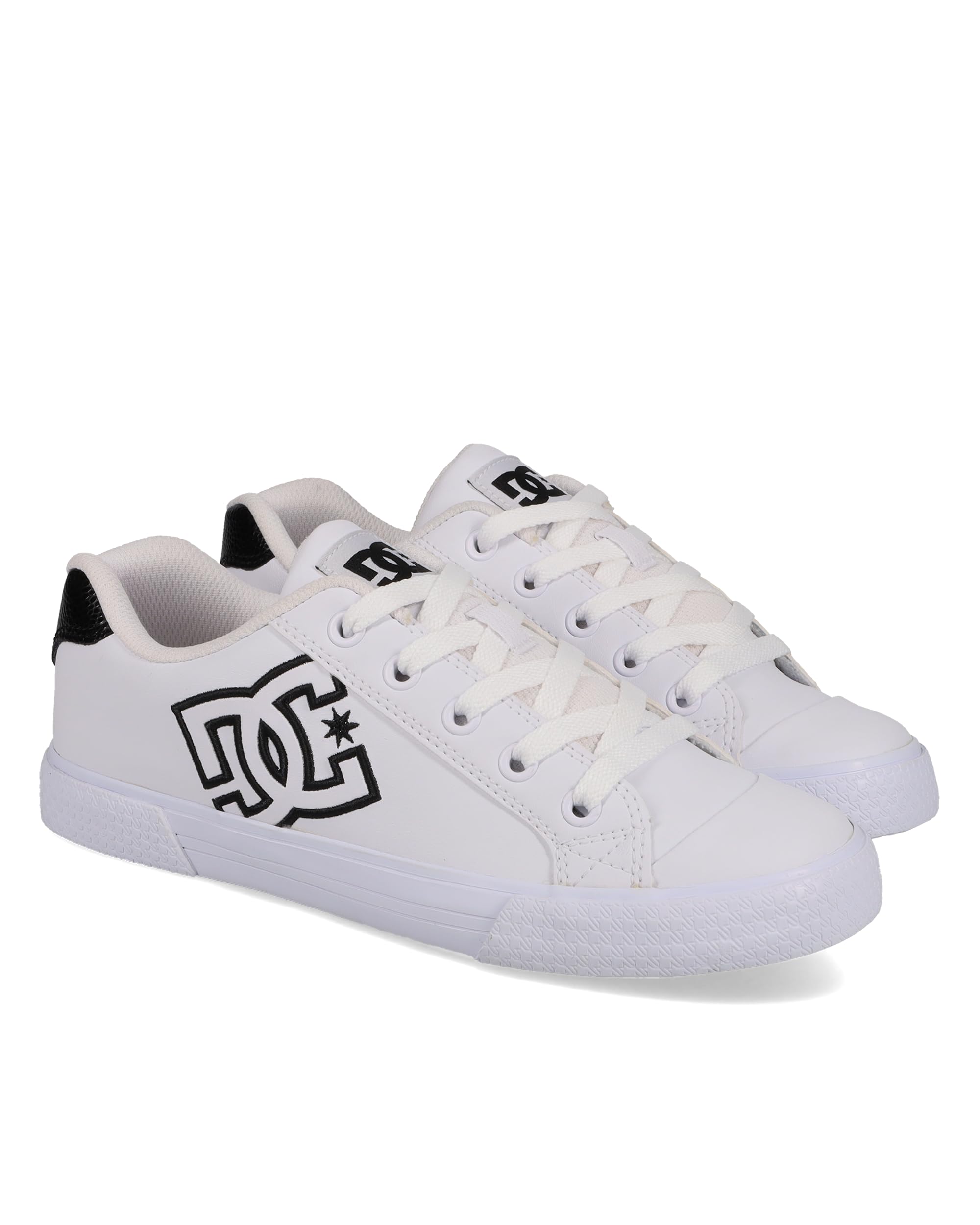 DC Women's Chelsea Skate Shoe, White/Black, 6