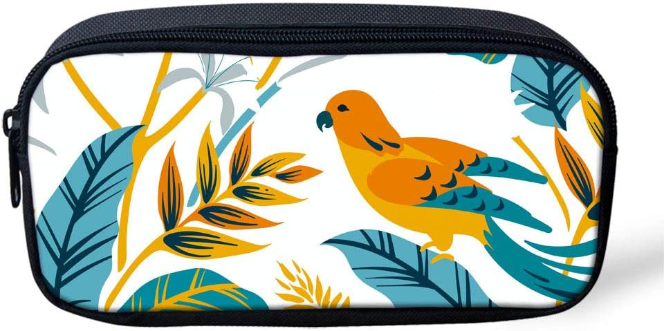 Makeup Pencil Bag Cute Travel Makeup Pouch Bird Cartoon Printed Toiletry Cosmetic Bag for Girls, Women