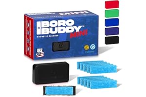 SNOWTREE - BoroBuddy | Magnetic Glass Cleaner | Glass Pieces, Bottles, Vases | Compact Design for Tighter Spaces & Smaller Glass Pieces | Double Sided | Black