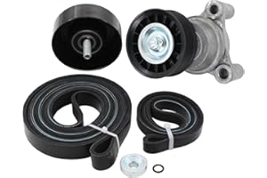 MOTOKU Accessory Drive Belt Tensioner Assembly with Serpentine Belt and Idler Pulley for Chevy Colorado Silverado Express Tahoe Suburban GMC Canyon Sierra Yukon Savana for Cadillac Escalade