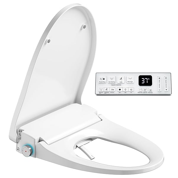 ELECTRIC HEATED BIDET WARMER WATER TOILET SEAT ELONGATED...