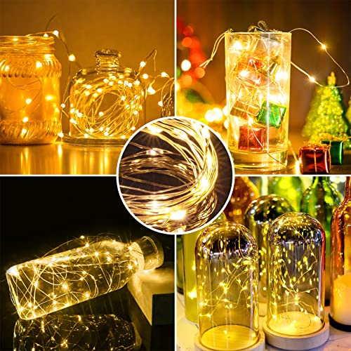 16 Pack Fairy Lights Battery Operated, 7 Ft 20 Led String Lights Waterproof, Firefly Silver Wire