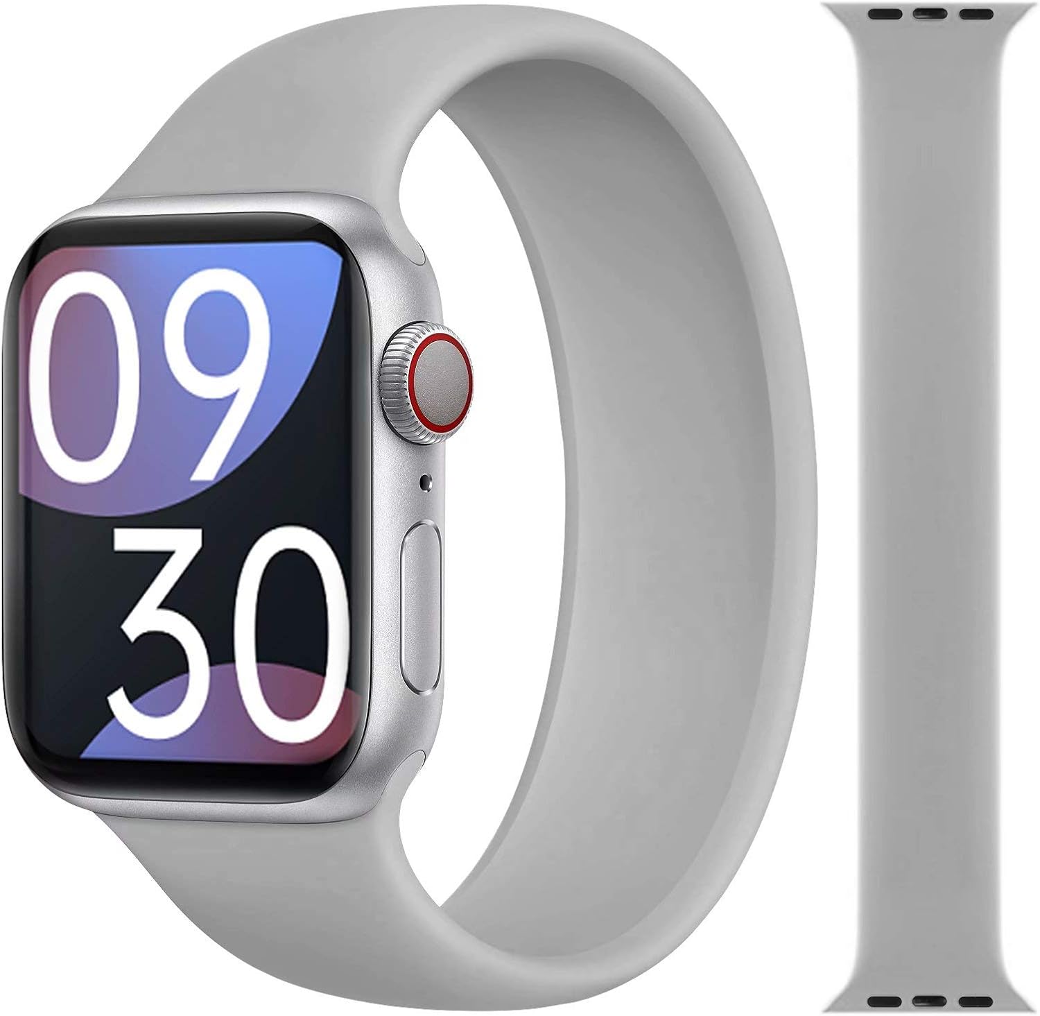 LAST POSH STAR Solo Loop Band Compatible with Apple Watch 38mm 40mm Latest Stretch Liquid Silicone Soft Solo Loop Sport Band, No Buckles or Clasps, Compatible with iWatch Series 6/SE/5/4/3/2/1