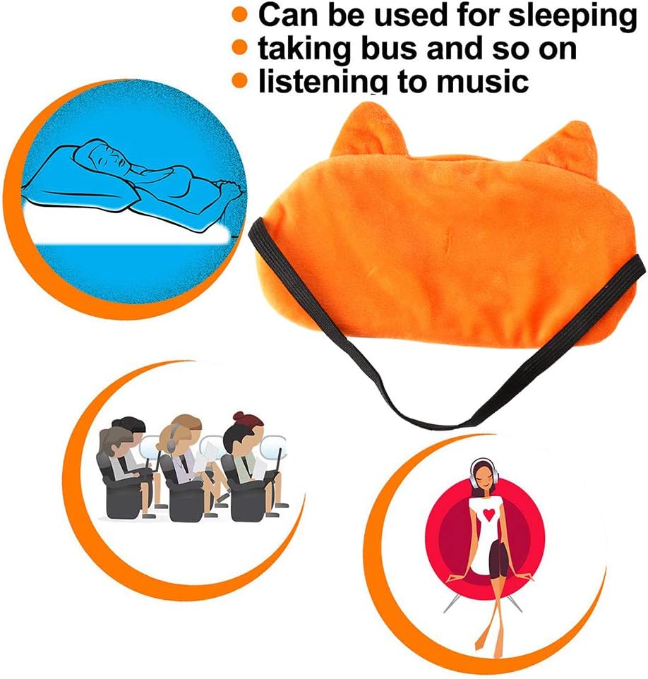 Eye Mask for Sleeping Ulife Mall Cute Fox 3D Animal Soft Fluffy Plush Sleep Mask Sleeping Mask Novelty Blindfold Breathable Eyeshade Travel Eye Cover for Women Men Girls Kids - Image 5