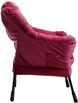 HollyHOME Armchair Velvet Reading Chair Red with Armrests 95x80x64 cm view 8