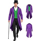 SIAEAMRG Renaissance Pirate Gothic Tailcoat Jackets Halloween Costumes Men | Sleek Victorian tailcoat with gold-tone buttons&amp;long split swallow hem.Faux vest panel &amp; pockets.Great for cosplay,steampunk