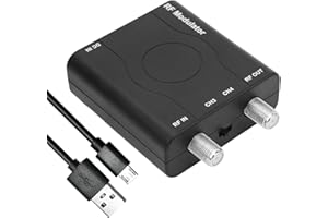 WOHPNLE HDM61 HDMI to Coax Adapter, 1080P HDMI to RF Converter with NTSC Format Output CH3/CH4 Plug and Play RF Modulator for TV Antenna Signal