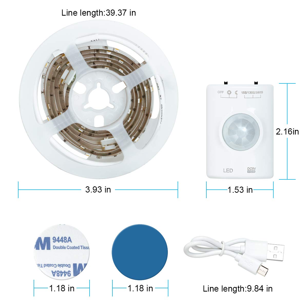 Lumière de Lit VDROL Bande LED Sensor de Mouvement Éclairage Lumière qui s\'Allume et s\'Éteint Automatiquement Idéal pour le Chevet, la Chambre à Coucher, Sous la Crèche, placard, Armoire, Plateau