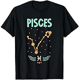 Fun Zodiac Astrological Sign Pisces Stars Men Women T-Shirt