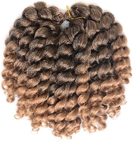 8 Inch Wand Curls Jamaican Bounce Synthetic Hair Extension, 3 packs (20 Roots/Pack) African Collection JAMAICAN BOUNCE Crochet Braids Extensions (T1B/27#) …