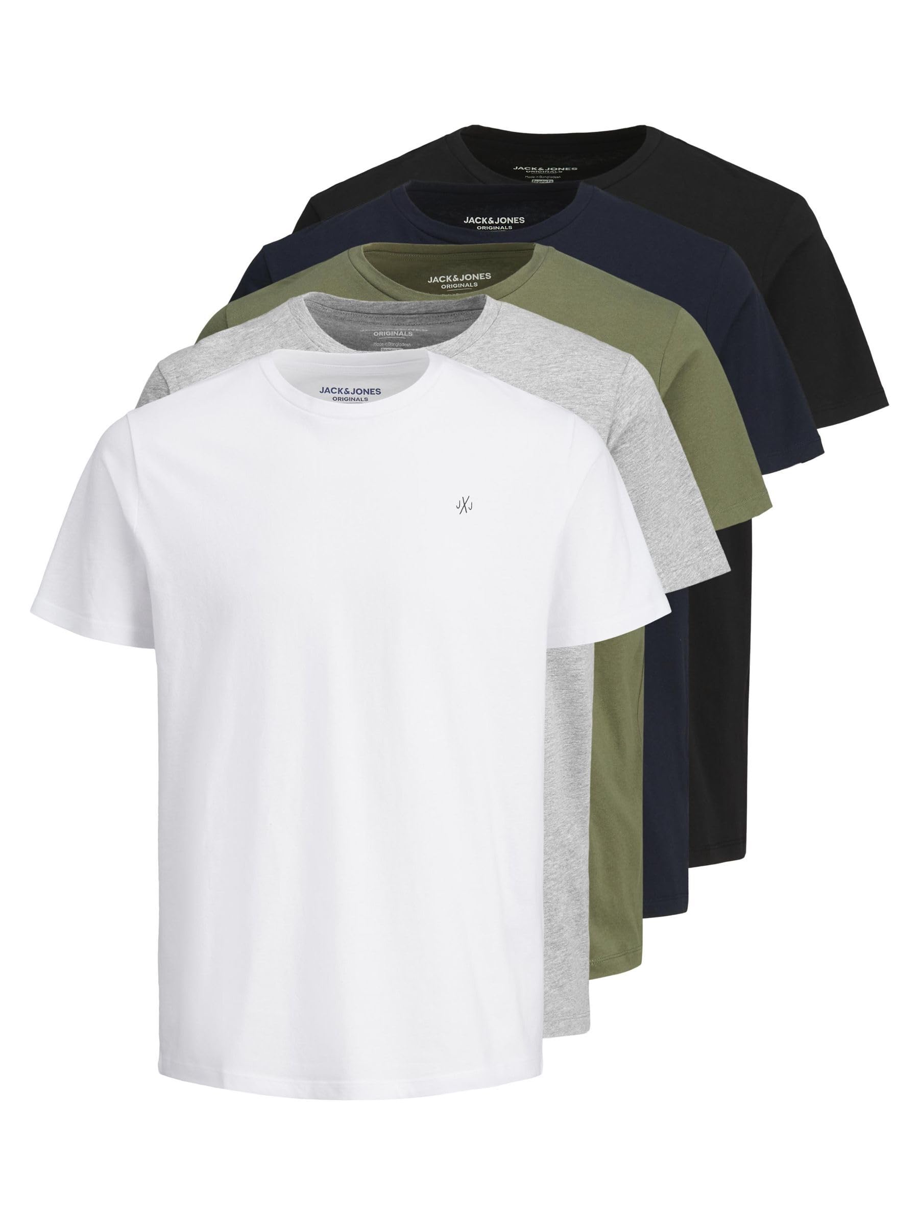JACK & JONES Male T-Shirt 5er-Pack SWhite 2