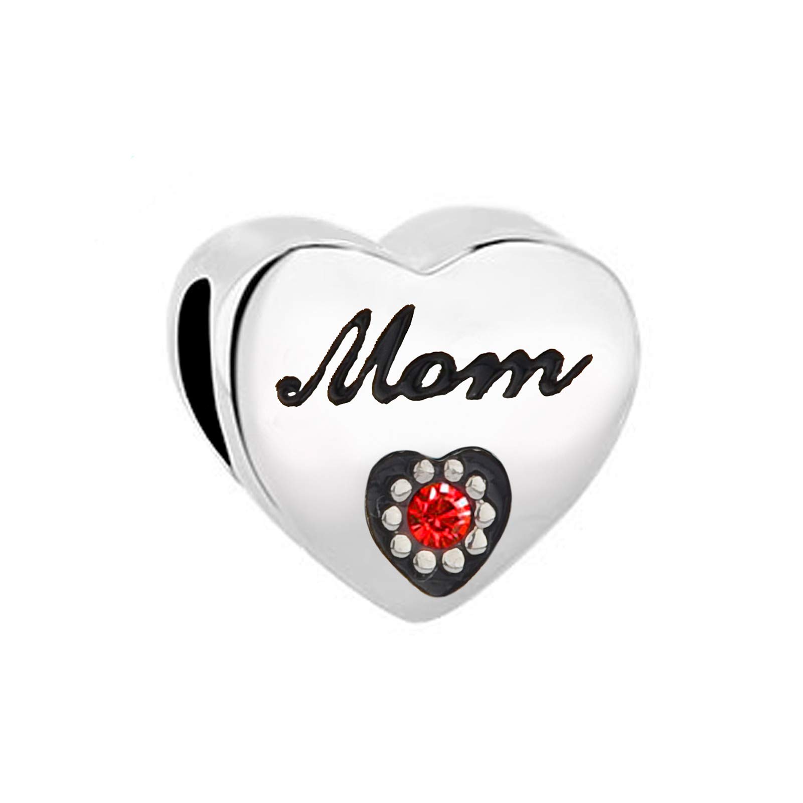 Mom Your Are My Love Red Heart Charm fits Pandora Charms Bracelets Christmas Anniversary Birthday Jewellery Gift for Women Daughter Mother's Day
