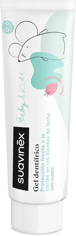 , Pasta de Dentes para Bebés e Crianças 1000ppm de Flúor, do 1º Dente aos 6 Anos, Sem Glúten, Previne Cáries e Cuida das Gengivas, com Xilitol e Água do Mar, Pasta de Dentes com Sabor a Morango, 50 ml
