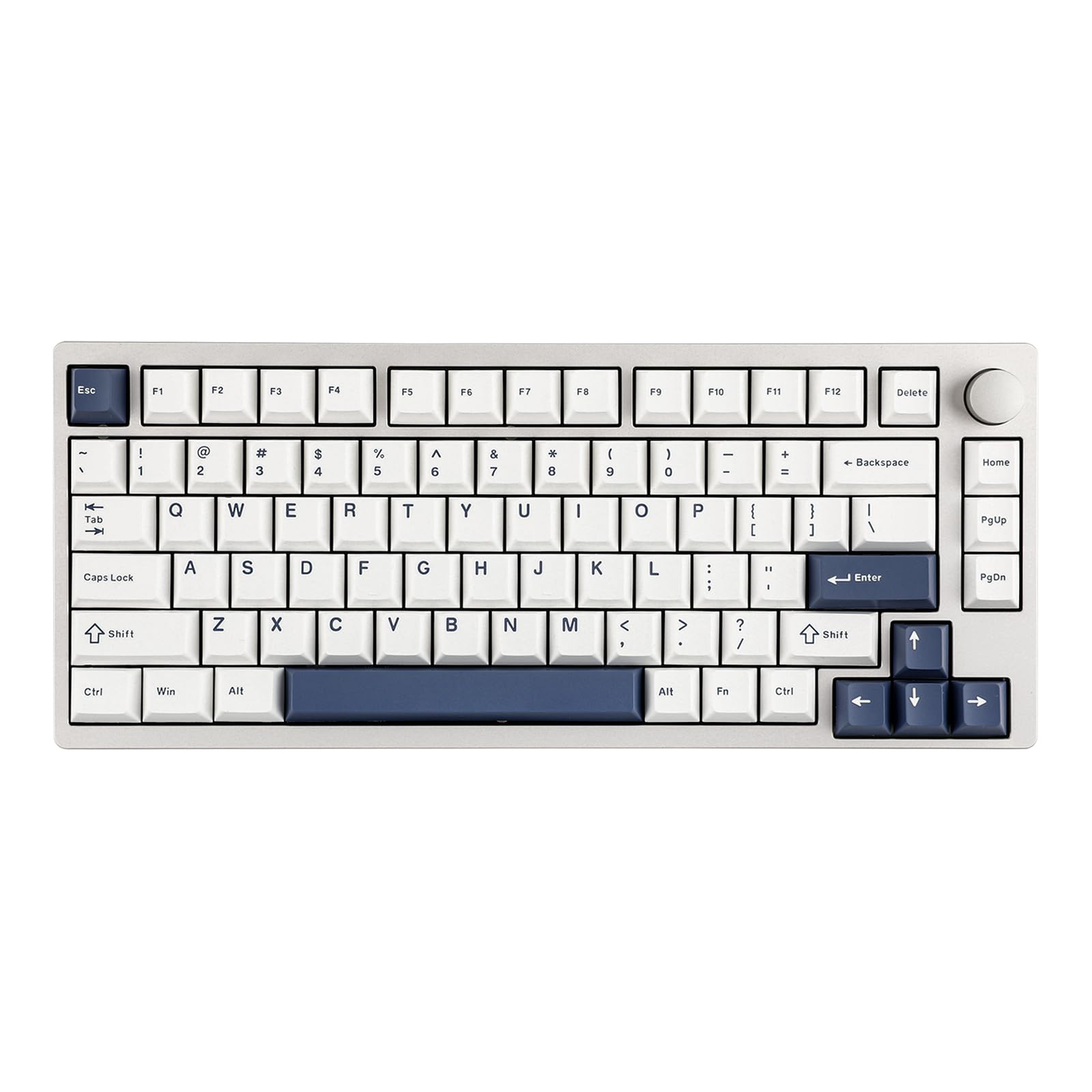 Photo 1 of EPOMAKER P75 Wireless Aluminum Mechanical Keyboard, Bluetooth 5.0/2.4GHz/USB-C Hot Swappable Custom Keyboard, Gasket Structure, RGB Backlit, for PC/Tablet/PS/Xbox (Silver, Wisteria Tactile Switch)