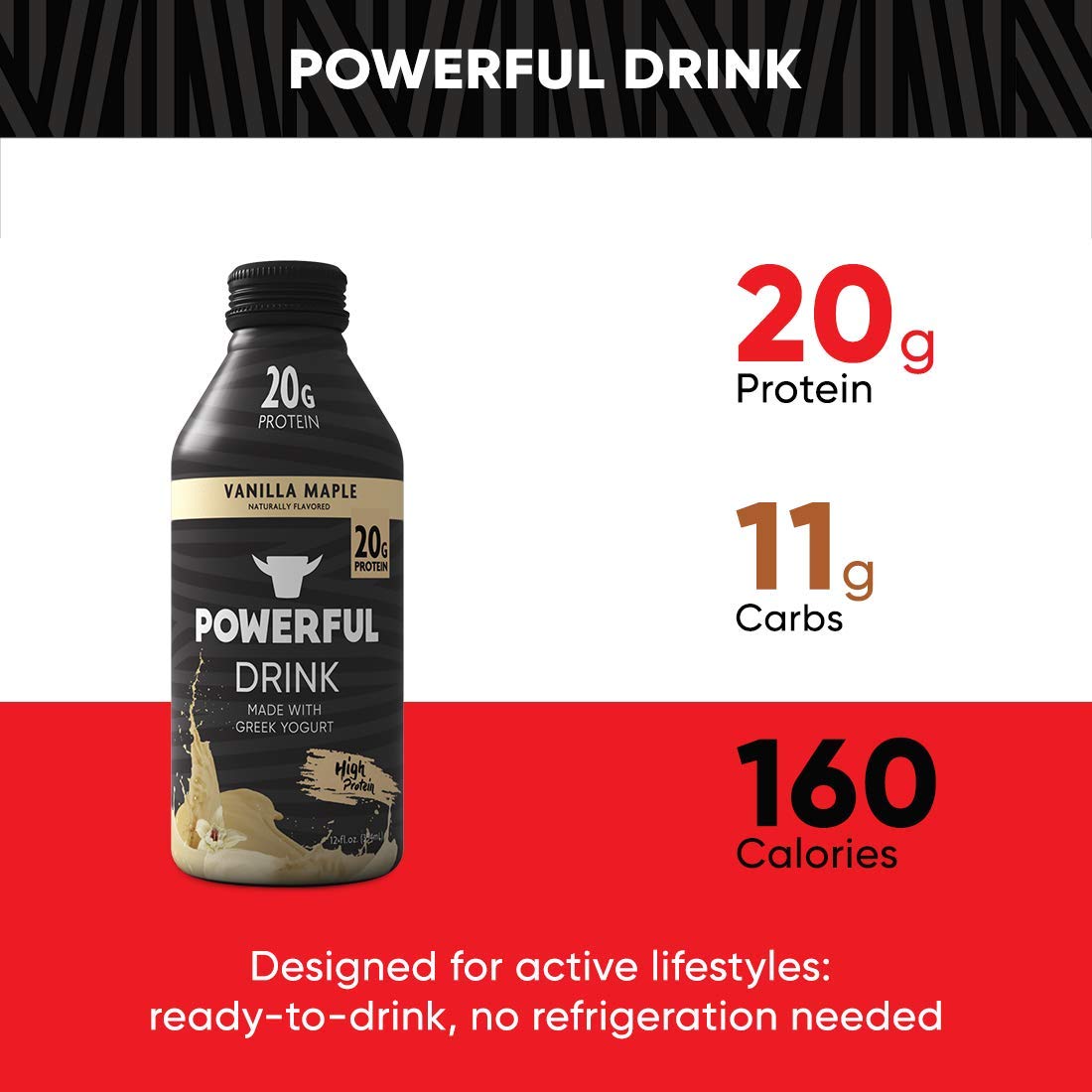 Powerful Drink Protein Shake, Meal Replacement Shake, Greek Yogurt