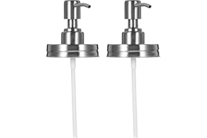 Beaupretty 2pcs 7cm Mason Jar Pump Lids Stainless Steel Canning Jar Lid Replacement for Lotion Soap Dispenser