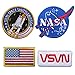 Tactical NASA Patches Lot with American Flag Morale Patches Hook and Loop (4 Pcs)
