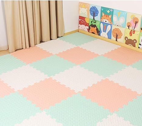 Amazon ジョイントマット 厚手 厚み2 5cm 大判 30x30cm プレイマット パズルマット ベビー 赤ちゃん サイドパーツ付 軽量 転倒防止 北欧風 カーペット 滑り止め カラー 防湿 汚れ防止 衝撃吸収 防音 子供部屋 おしゃれ 16枚セット 30 30 2 5cm 56 ジョイントマット