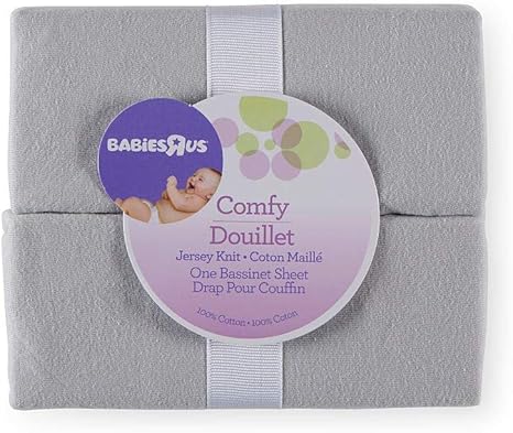 Babies R Us Grey Knit Bassinet Sheets 