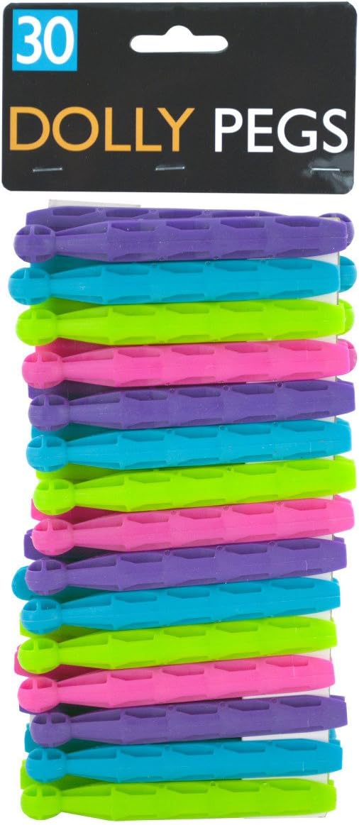 bulk buys HW839 Dolly Peg Clothespins Set, Green/Purple/Pink/Turquoise