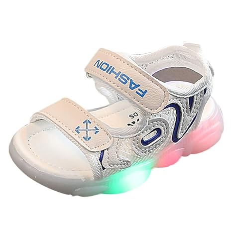 LILIHOT Kinder-Baby-Buchstabe-Strand Führte Helle Leuchtende Laufsport-Sandalen-Turnschuh-Schuhe Unisex-Kinder LED Sneakers M