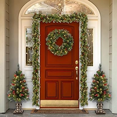 Buy National Tree Company Pre Lit Artificial Christmas Garland Flocked With Mixed Decorations And Lights Crestwood Spruce 9 Ft Online In Indonesia B00ej2dfz2 Pre Lit Bannister Christmas Garland