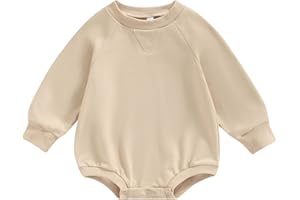 Bagilaanoe Infant Baby Girl Boy Crewneck Sweatshirt Romper Long Sleeve Pullover Shirt Sweater Top Warm Fall Winter Clothes