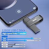 SSK 128GB USB C USB A Dual Drive 200 MB/s Read 150 MB/s Write Metal Swivel view 5