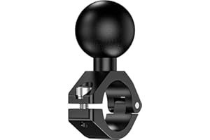 LOKTENWO Aluminum Alloy 1.5'' Ball Mount Fit for Round Rails 0.875'' / 1'' / 1.125'' / 1.26'' in Diameter, Adjustable Handlebar Base Compatible with RAM Mounts C Size 1.5 Inches Ball Double Socket Arm