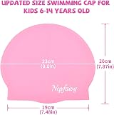 Nepfaivy Kids Swimming Cap Silicone 6-14 Pink Non-Slip Comfort view 2