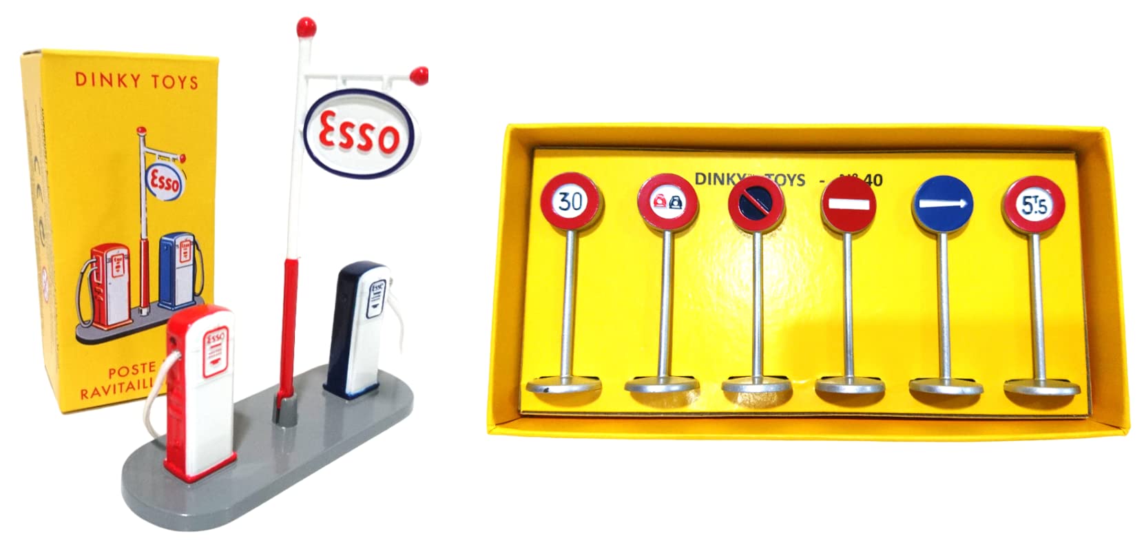 DeAgostini - Set of 6 Panels + 2 Esso/Dinky Toys Fuel Pumps - 49D+40