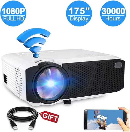 Ai LIFE Proyector inalámbrico 4800Lux Mini proyector WiFi 1080P HD ...