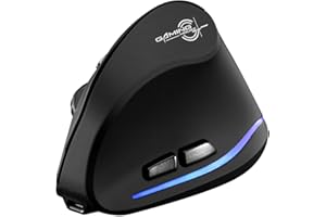 Rechargeable Ergonomic Mouse,2.4G USB Optical LED Vertical Wireless Mice with 3 Adjustable DPI 1000/1600/2400 and 6 Buttons f