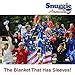 Snuggie Americana- The Original Blanket with Sleeves, Warm Fleece, Fits Most Adults 71”x 54”, Red, White & Blue America Flag- Bonus Warm Cozy Socks Included