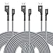 Micro USB Charger Cable, UNISAME 3 Pack 10Ft Heavy Duty Nylon Braided Micro USB Charging Data Cable for Galaxy S7 S6 Edge S5 S4 Note 4 5, LG G4 V10, Moto G X HTC Xbox One PS 4 Android Devices