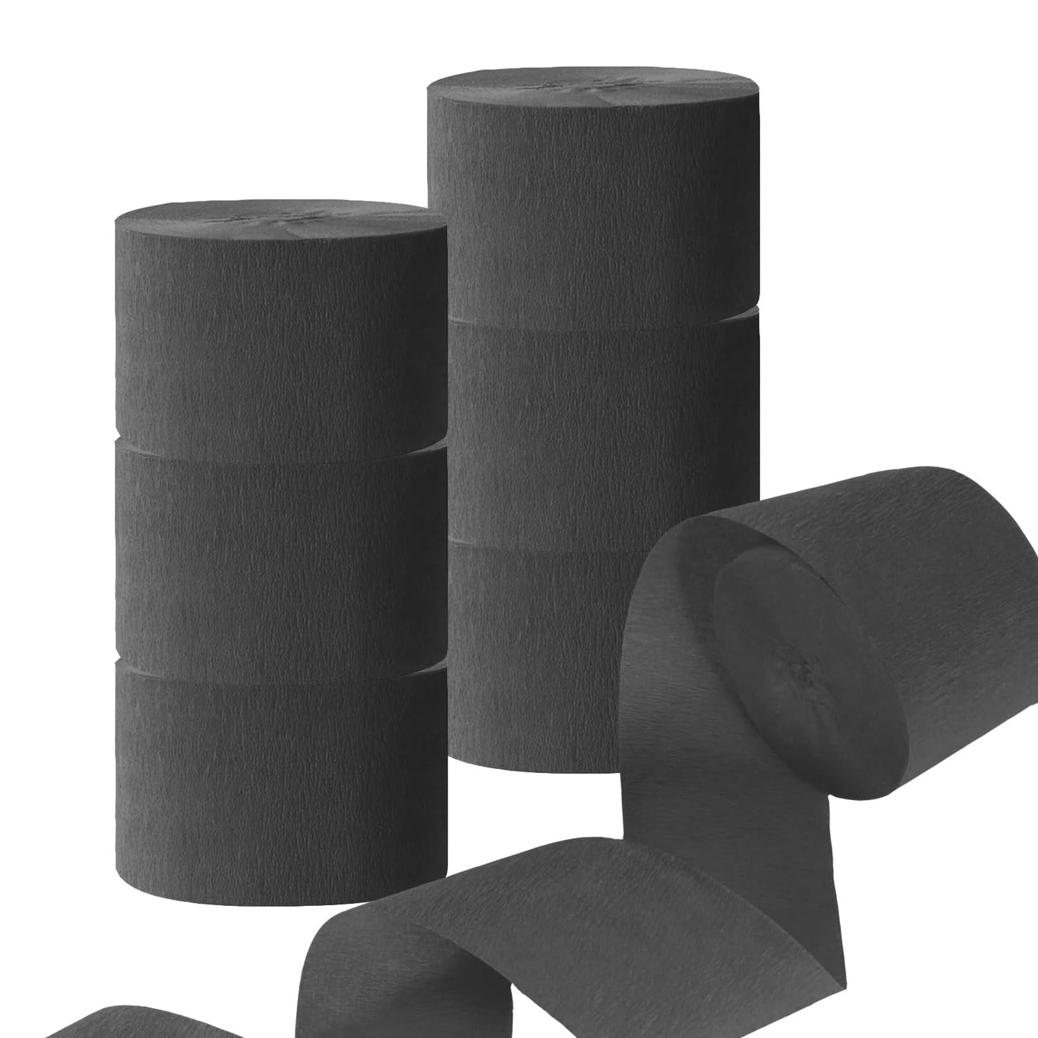 CC wonderland zone 6 Rolls Black Crepe Paper Crepe Streamers (4.5CMx25M) for Party Decorations — image 1