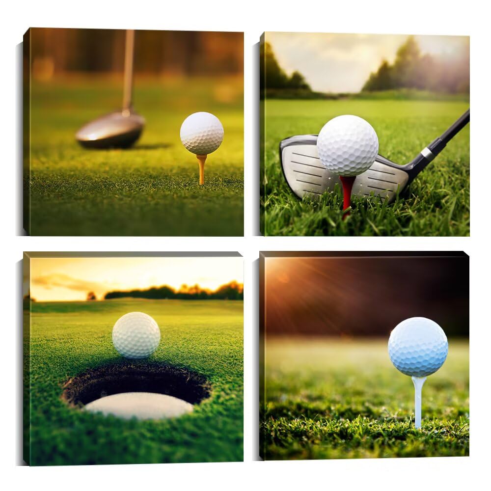 Pankila Golf Wall Art Sunrise Golf Pictures Canvas Prints Golf Course Wall Decor for Living Room Bed