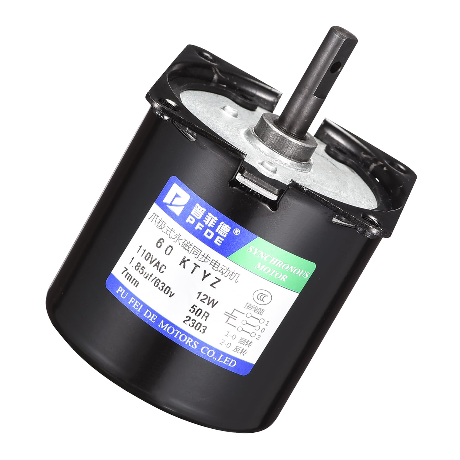 DMiotech 1 Pcs AC Synchronous 50RPM 110V 18W 50/60HZ CW/CCW Black Gear Motor for Automation Equipment